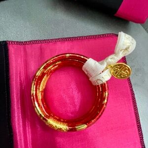 Budhagirl (set of 4) Koi Red and Gold Bangle Bracelets